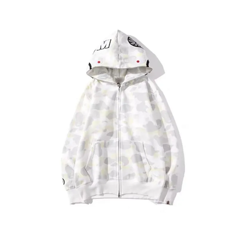Bape Shark White Camo Zip Hoodie