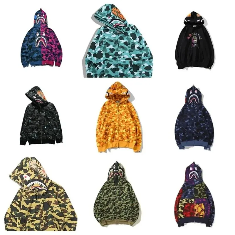 Bape Shark Camo Full Zip Hoodie Collection