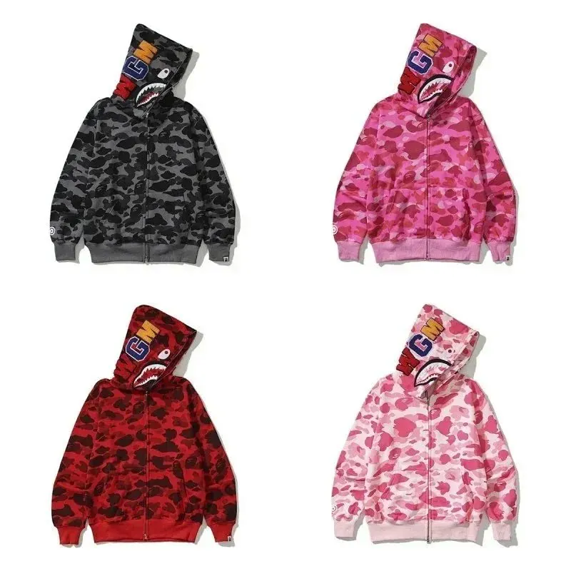 Bape Shark Camo Zip Hoodie Collection