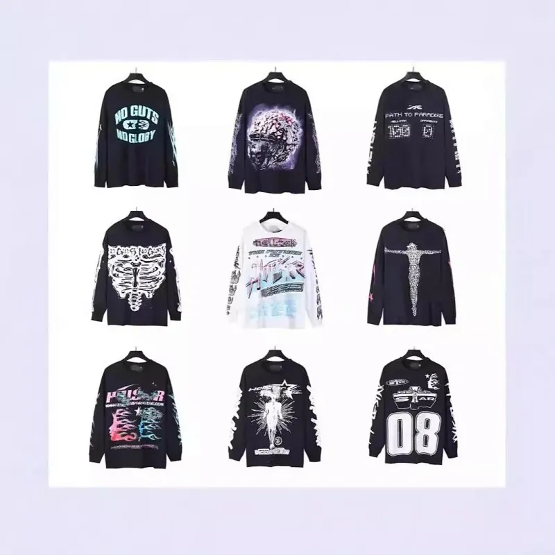 Hellstar Skeleton Print Long Sleeve T-Shirt Collection
