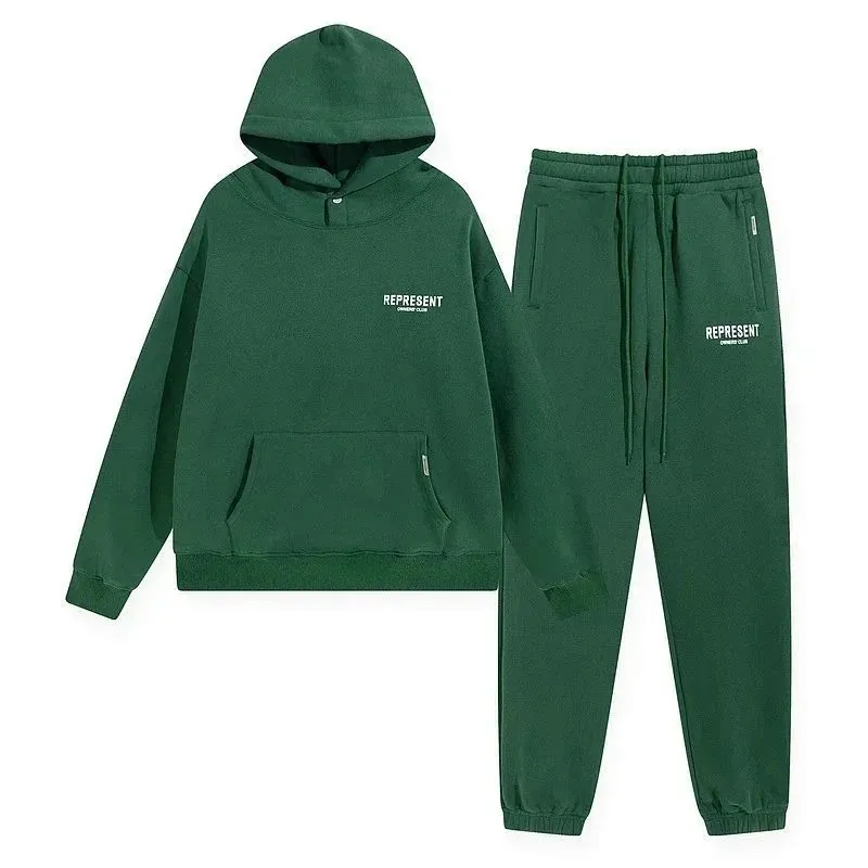 Represent Green Hoodie Sweatpants Tracksuit