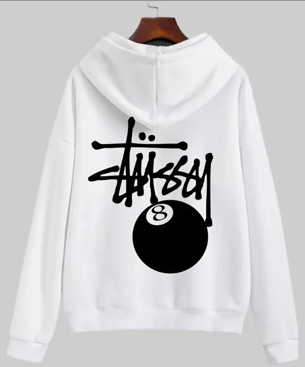 Stussy 8 Ball White Hoodie