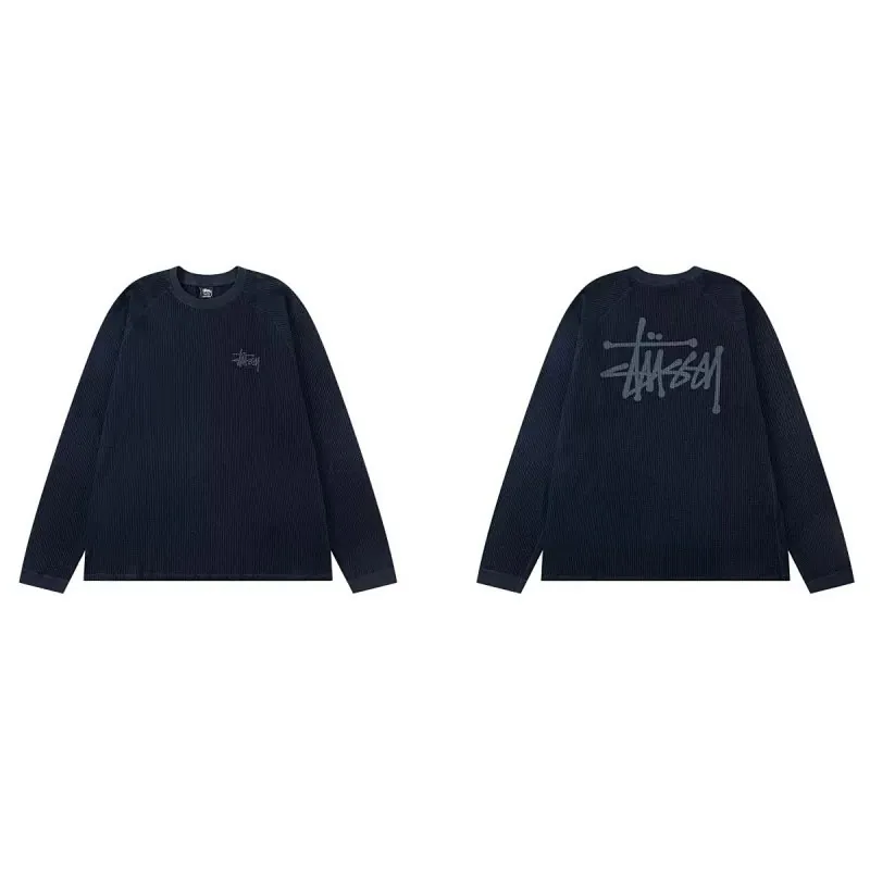 Stussy Tonal Script Navy Long Sleeve T-Shirt