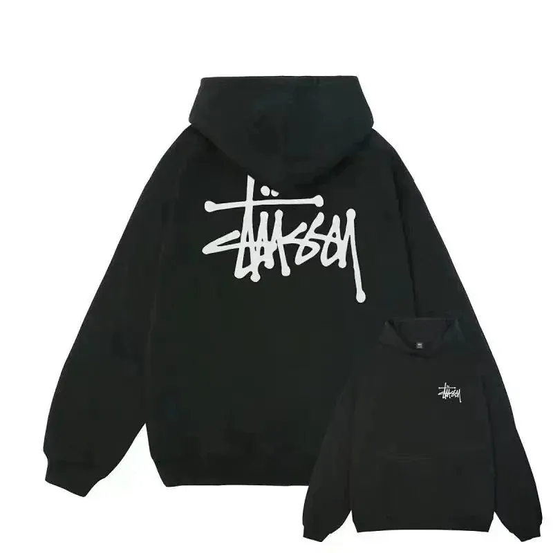 Stussy Back Script Logo Black Hoodie