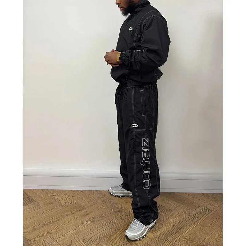Corteiz Black Tracksuit Jacket And Pants