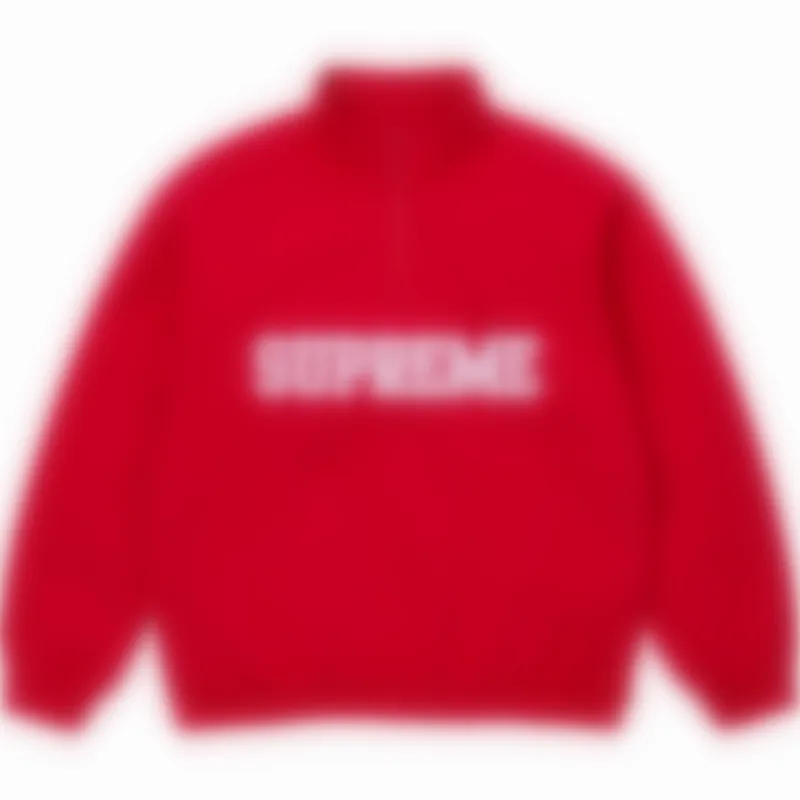 Supreme Box Logo Red Half Zip Fleece