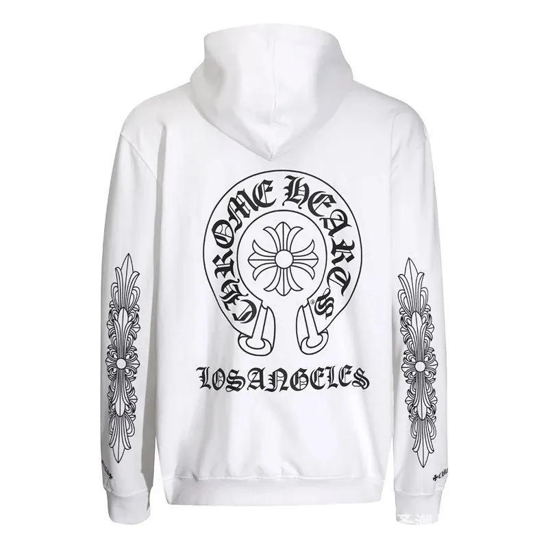 Chrome Hearts Cross Sleeve White Hoodie