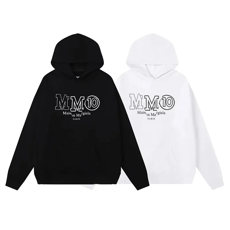 Maison Margiela MM0 Logo Hoodie Black And White