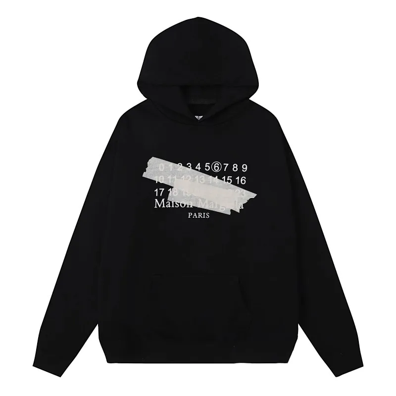 Maison Margiela Numbers Logo Black Hoodie