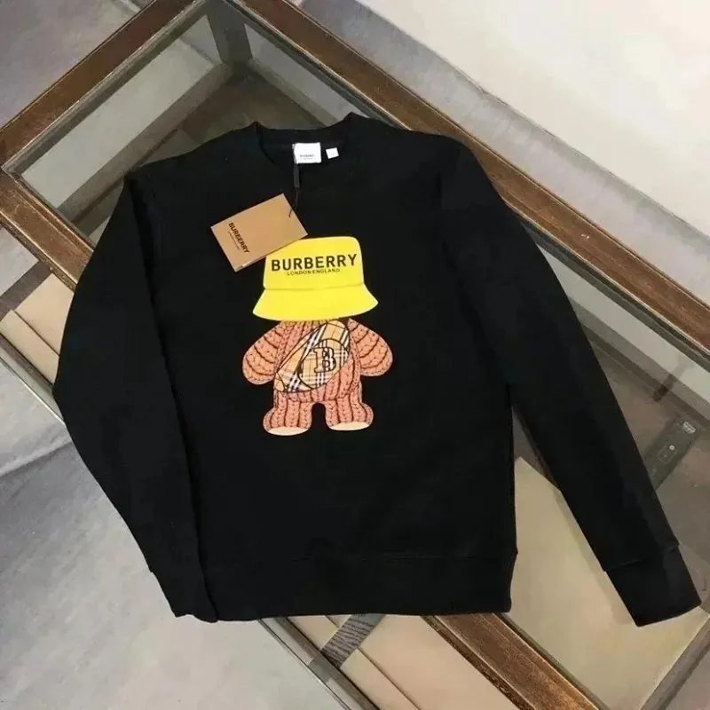 Burberry Check Bear Crewneck Sweatshirt Black