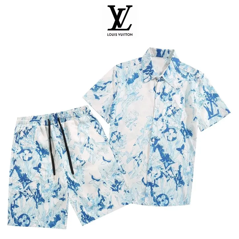 Louis Vuitton Print Shirt Shorts Set