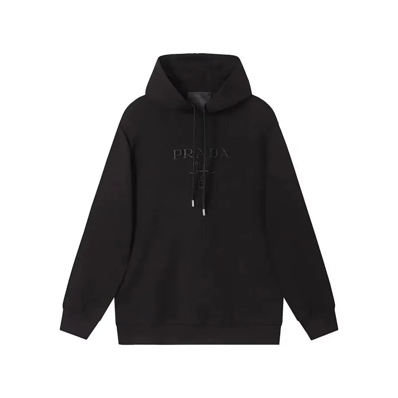 Prada Logo Hoodie Black
