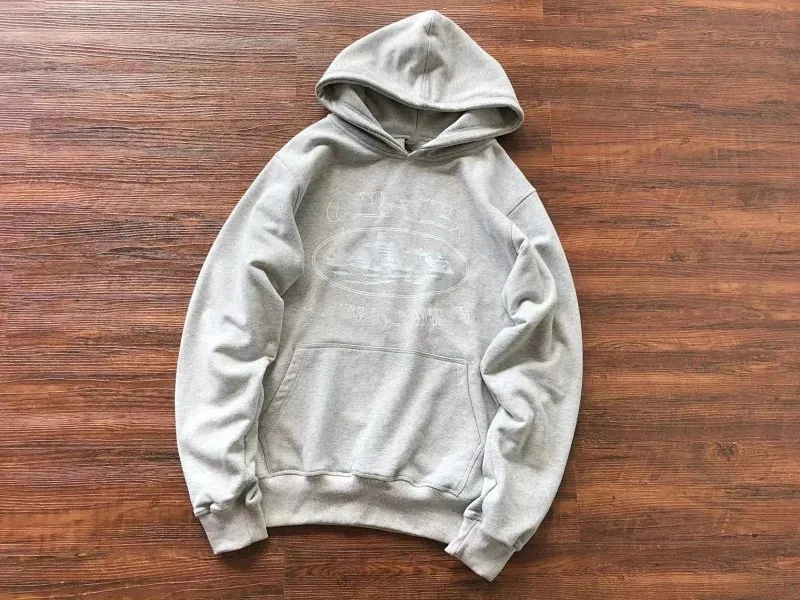 Corteiz Alcatraz Tonal Print Grey Hoodie