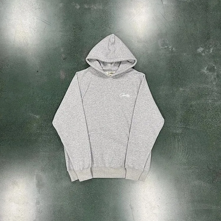 Corteiz Crtz Script Grey Hoodie