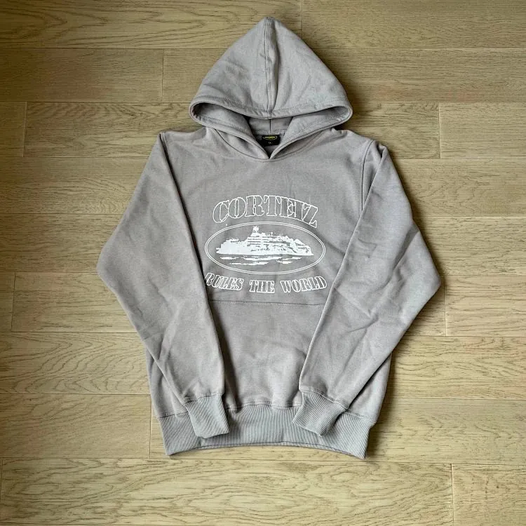 Corteiz Rules The World Grey Hoodie