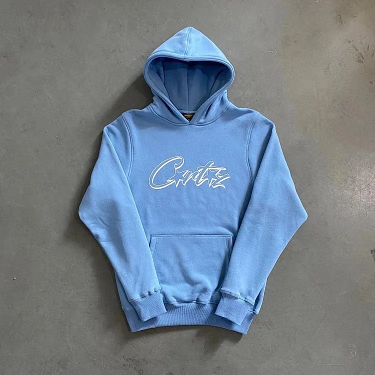Corteiz Crtz Script Blue Hoodie