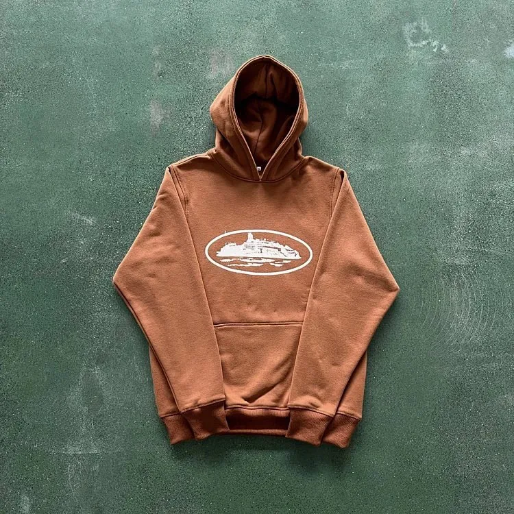 Corteiz Alcatraz Logo Rust Hoodie