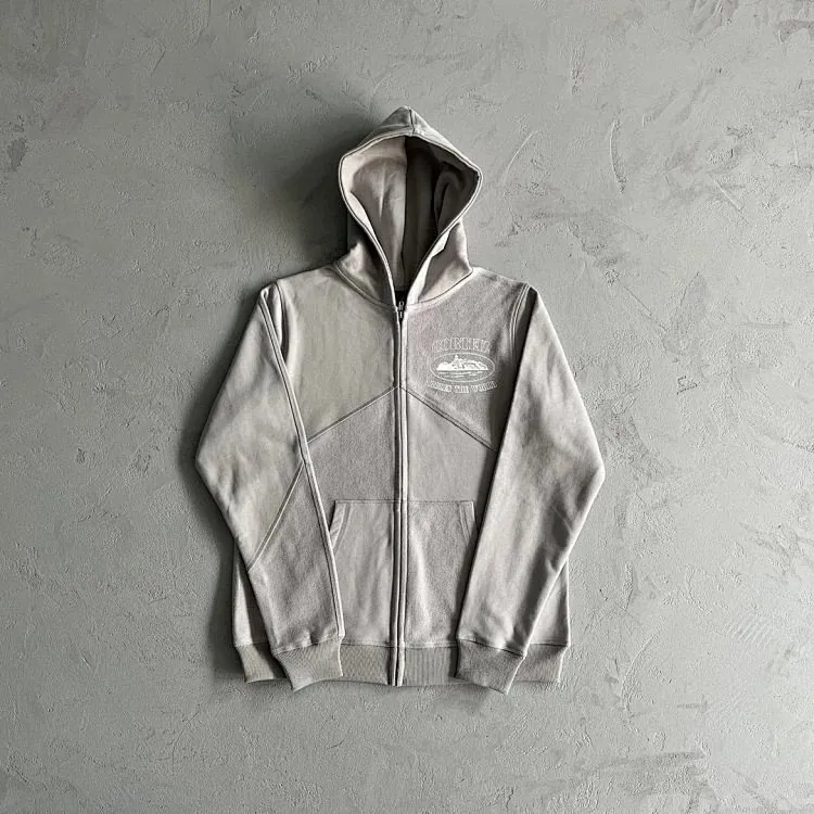 Corteiz Alcatraz Panelled Zip Hoodie