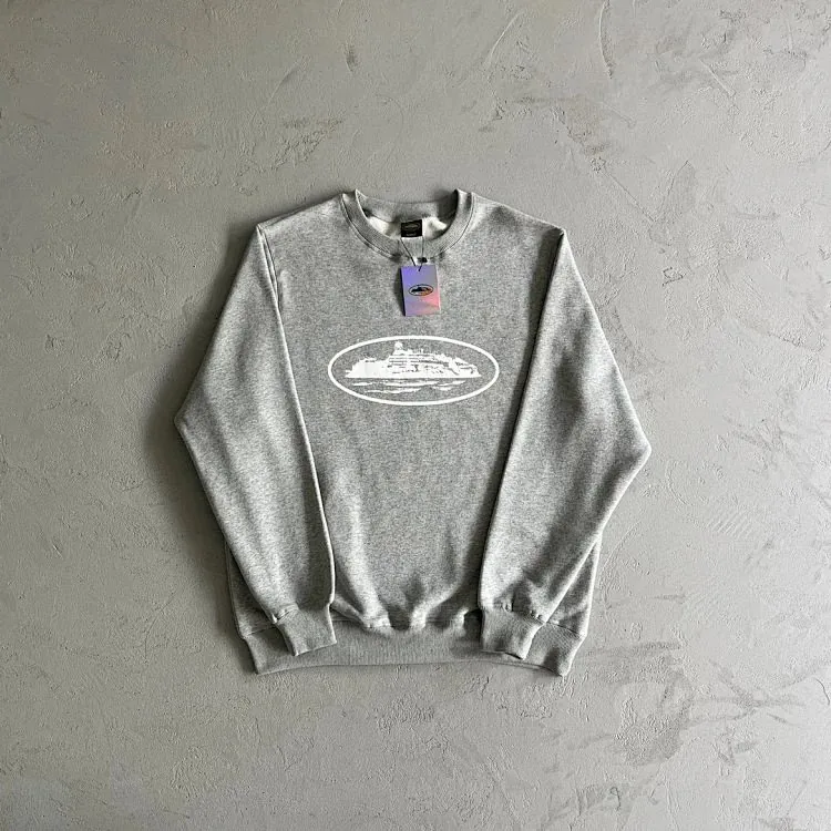 Corteiz Alcatraz Logo Crewneck Sweatshirt Grey