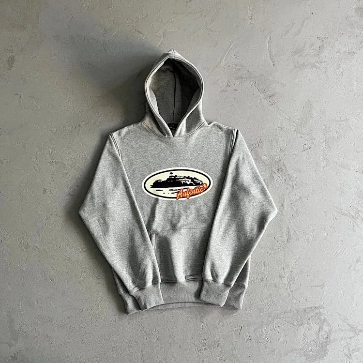 Corteiz Alcatraz Logo Grey Hoodie