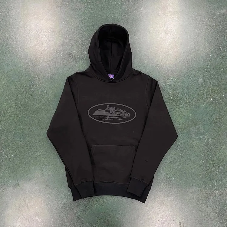 Corteiz Alcatraz Logo Brown Hoodie
