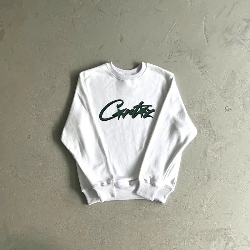 Corteiz Crtz Script White Sweatshirt