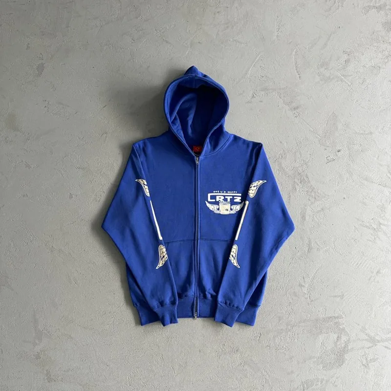 Corteiz CRTZ Arrow Blue Zip Hoodie