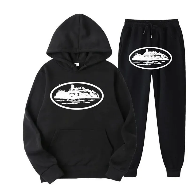 Corteiz Alcatraz Black Hoodie Tracksuit