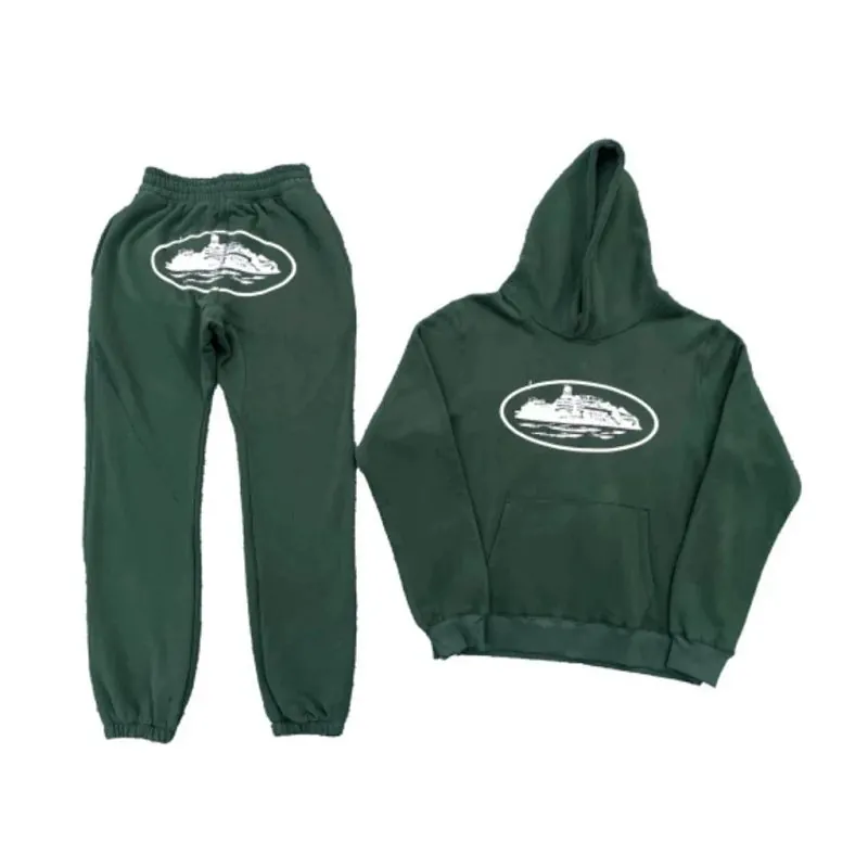 Corteiz Alcatraz Green Hoodie Tracksuit