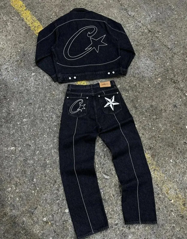 Corteiz C Star Denim Jacket Jeans Set
