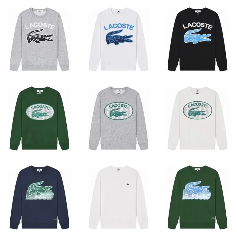 Lacoste Crocodile Logo Crewneck Sweatshirt Collection
