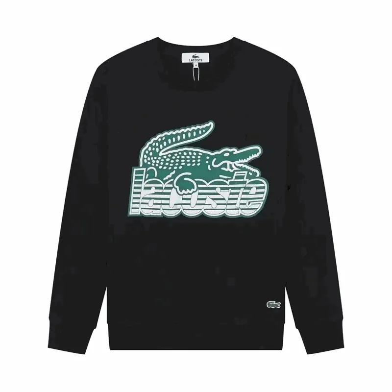 Lacoste Big Croc Print Black Sweatshirt