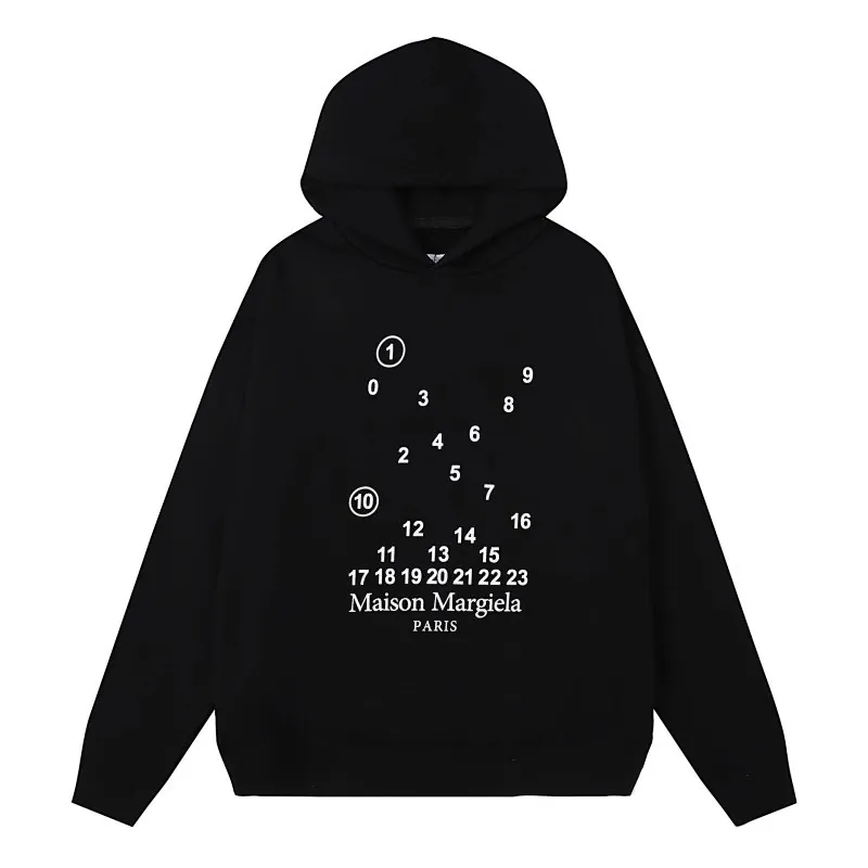 Maison Margiela Numbers Print Black Hoodie