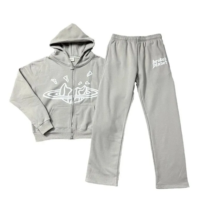 Broken Planet Grey Zip Hoodie Tracksuit