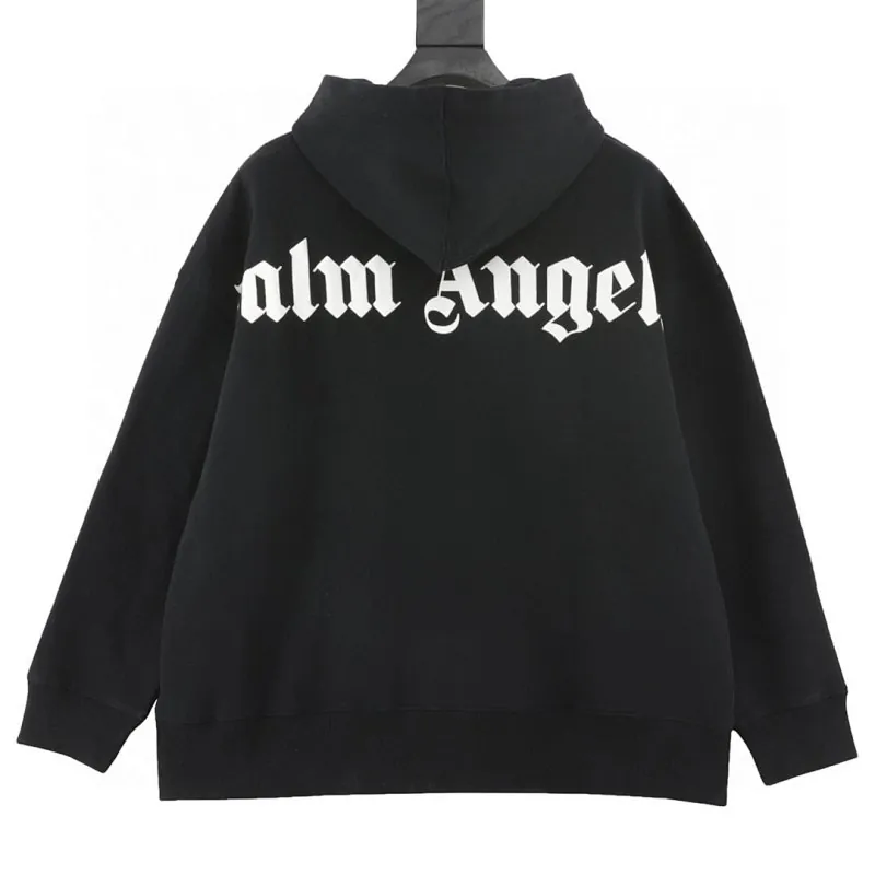 Palm Angels Gothic Logo Black Hoodie