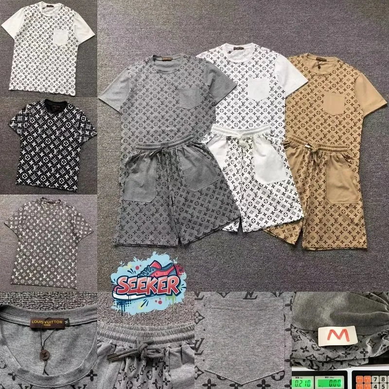 Louis Vuitton Monogram T-Shirt Shorts Set Collection