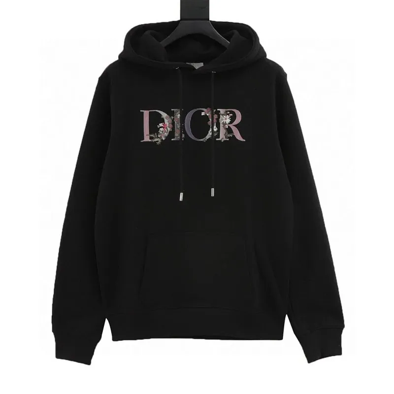 Dior Logo Print Black Hoodie