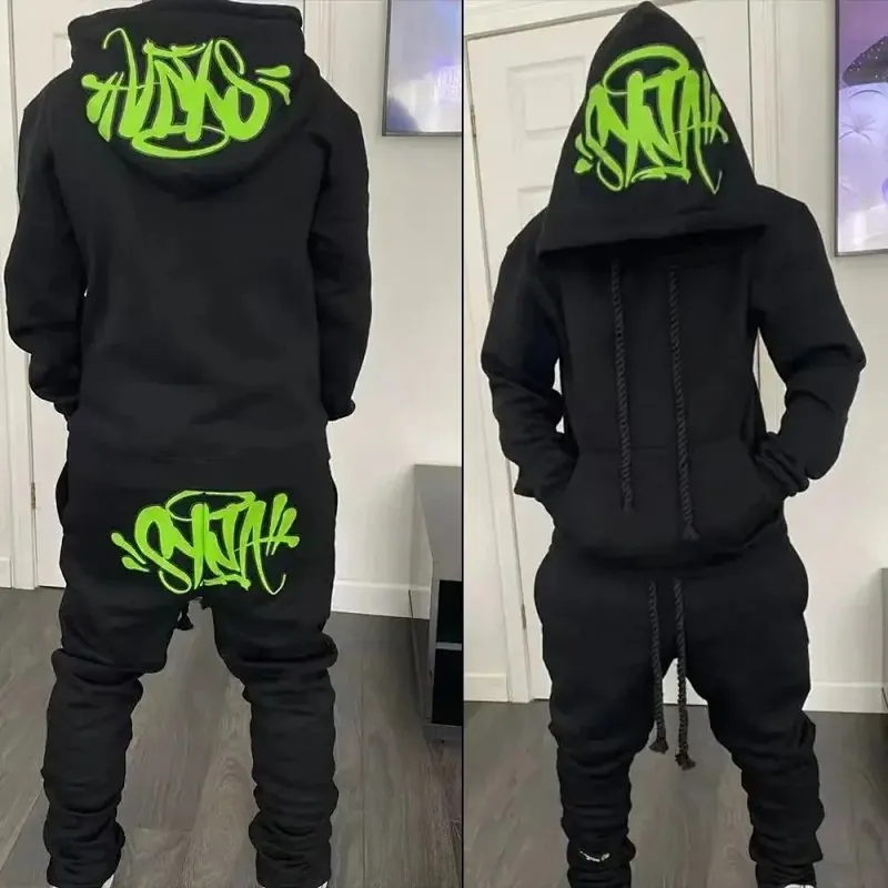 Syna World Graffiti Logo Black Hoodie Tracksuit