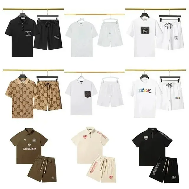 Balenciaga Logo Shirt and Shorts Set Collection