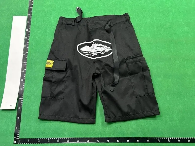 Corteiz Alcatraz Logo Cargo Shorts Black