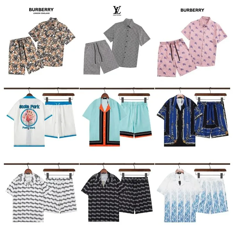 Burberry Print Shirt and Shorts Set Collection