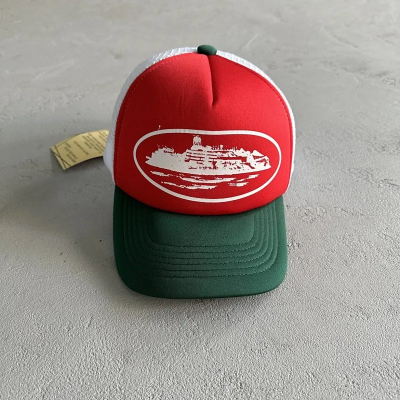 Corteiz Alcatraz Logo Trucker Cap Red