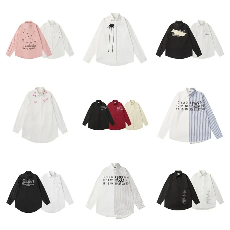 Maison Margiela Numbers Print Long Sleeve Shirt Collection