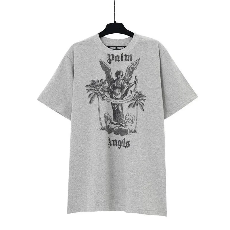 Palm Angels Guardian Angel Print T-Shirt Grey