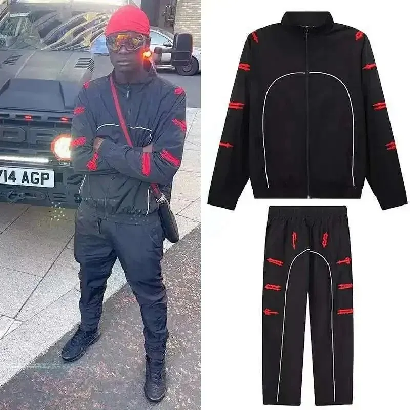 Trapstar Red Arrow Track Jacket and Pants Set Black