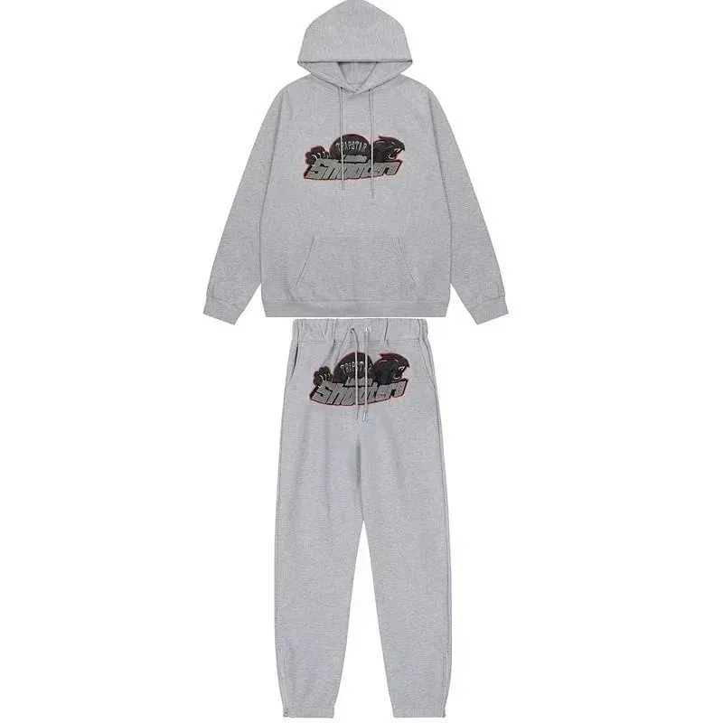 Trapstar Chenille Patch Hoodie and Sweatpants Set Grey