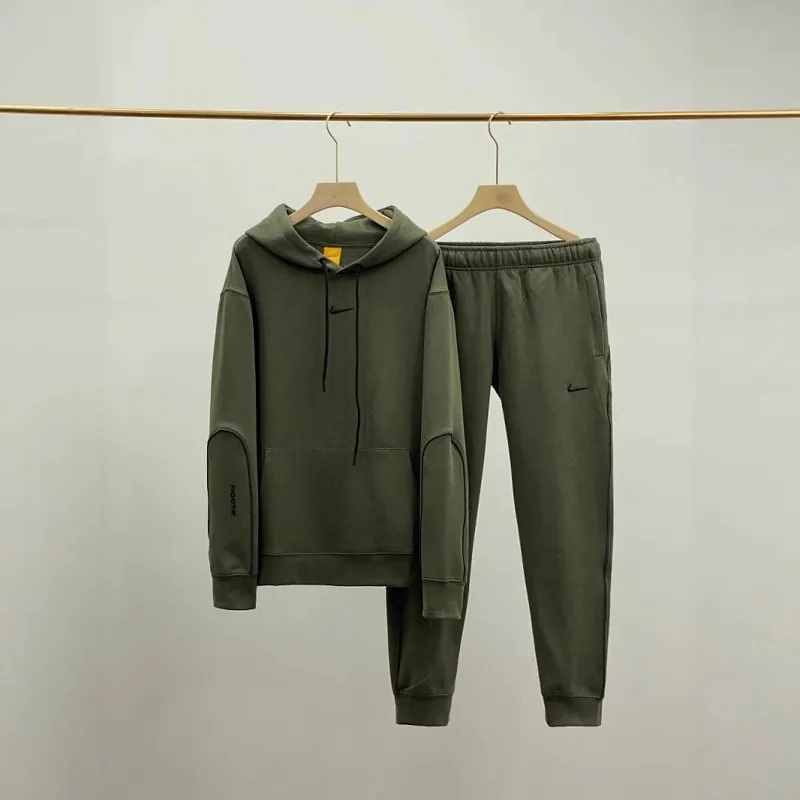 Nike Swoosh Logo Hoodie and Sweatpants Set Olive