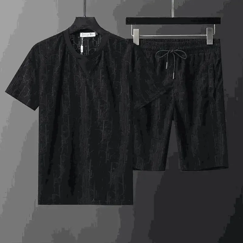 Dior Textured T-Shirt and Shorts Set Black