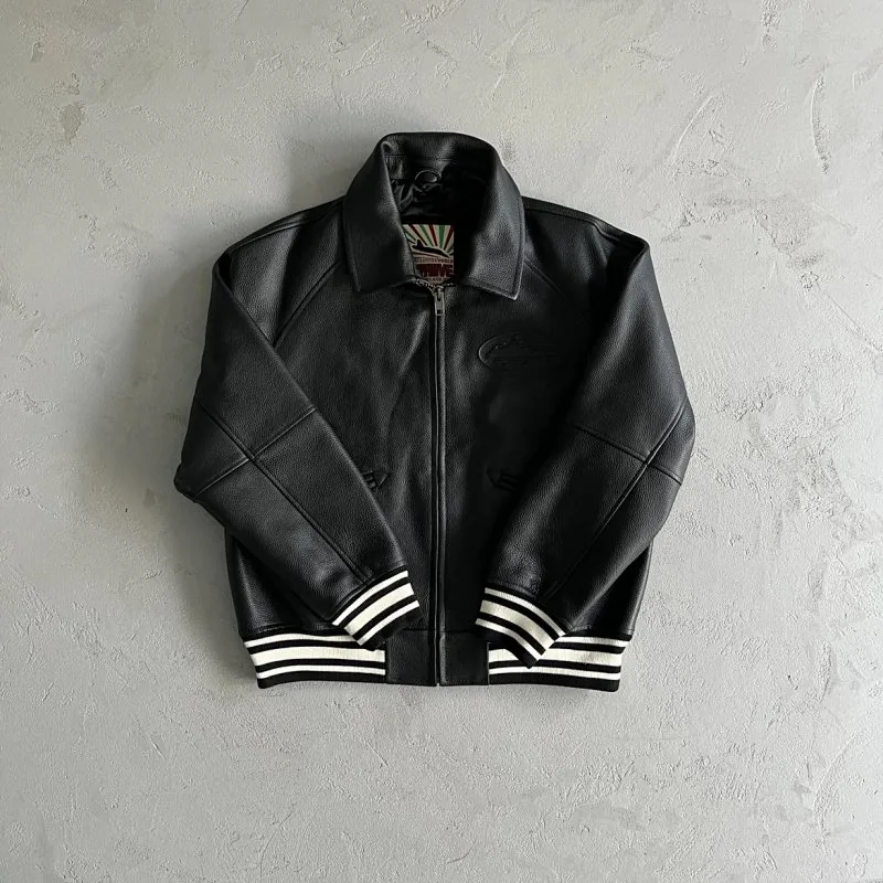 Corteiz Leather Varsity Jacket