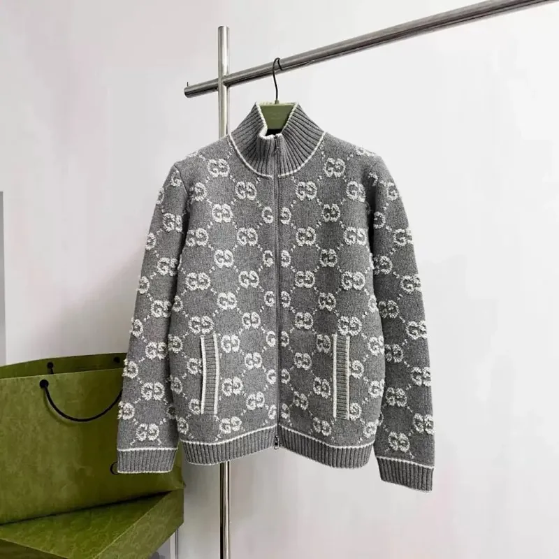 Gucci GG Monogram Knit Zip Jacket